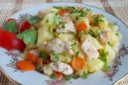 Stewed cabbage with chicken and potatoes recipe Chicken breast with stewed cabbage and potatoes