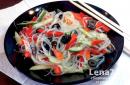 Chinese cucumber salad with funchose