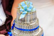 DIY money cake for a wedding, anniversary, birthday with congratulations: ideas, diagram, description