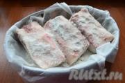 Dry salting of lard with garlic and pepper Salo bacon with red pepper