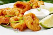 A step-by-step recipe for cooking squid in batter with a photo